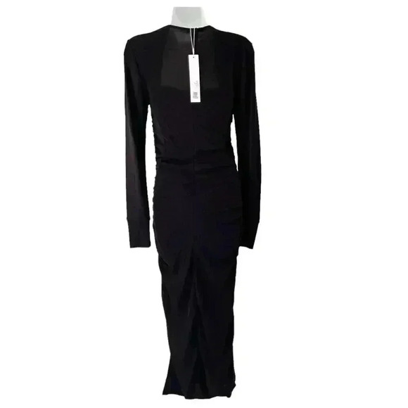 NWT Ganni Viscose Jersey Square Neck Dress LBD size 34 T2612 - Picture 3 of 13